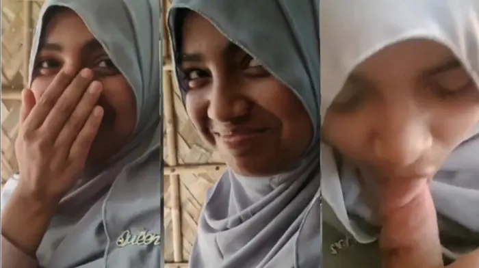 Shy Teen Hijabi College Girl Blowjob to Lover